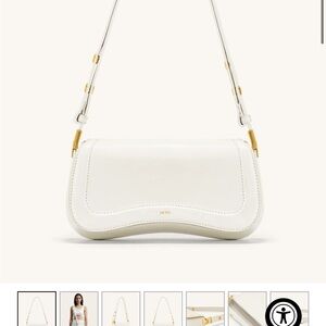 JW PEI White Minimalist Shoulder Bag with Adjustable Strap